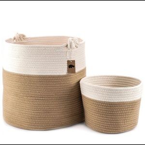 Set cotton rope laundry baskets large and small